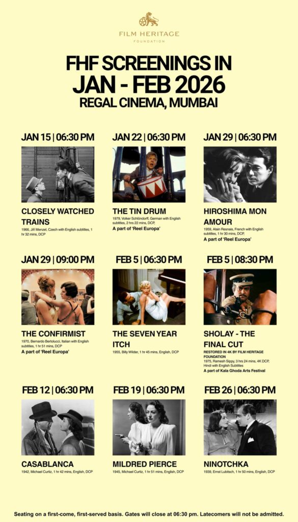Film Heritage Foundation screenings... January - February 2026
