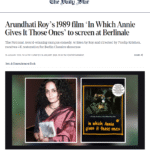 Film Heritage Foundation’s restoration of Pradip Krishen and Arundhati Roy’s cult film “In Which Annie Gives It Those Ones” (1989) to have its world premiere at the 76th Berlin International Film Festival 2026 (Berlinale)